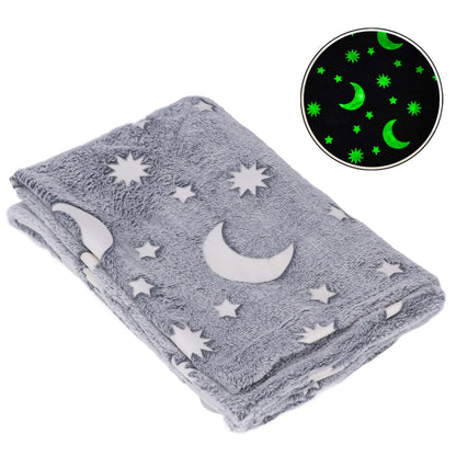 1.52x1M Luminous Blanket Double Sided Polyester Glowing Blanket Bedroom Air Conditioning Blanket for KidsGray V1294-YM0523-3117220043113
