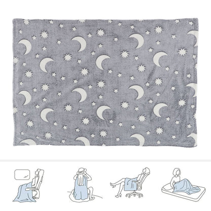 1.52x1M Luminous Blanket Double Sided Polyester Glowing Blanket Bedroom Air Conditioning Blanket for KidsGray V1294-YM0523-3117220043113