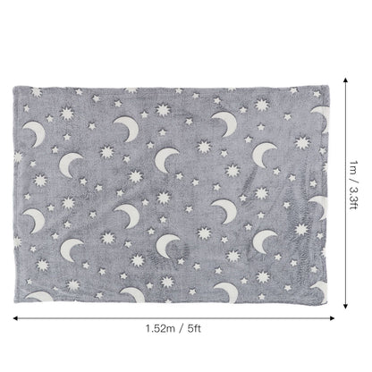 1.52x1M Luminous Blanket Double Sided Polyester Glowing Blanket Bedroom Air Conditioning Blanket for KidsGray V1294-YM0523-3117220043113
