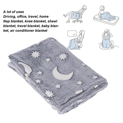 1.52x1M Luminous Blanket Double Sided Polyester Glowing Blanket Bedroom Air Conditioning Blanket for KidsGray V1294-YM0523-3117220043113