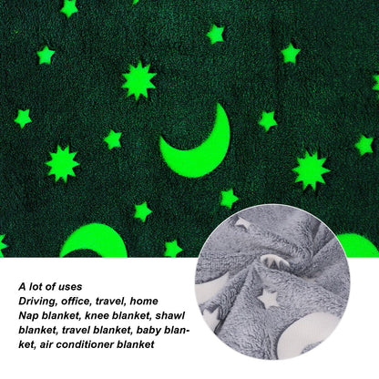 1.52x1M Luminous Blanket Double Sided Polyester Glowing Blanket Bedroom Air Conditioning Blanket for KidsGray V1294-YM0523-3117220043113