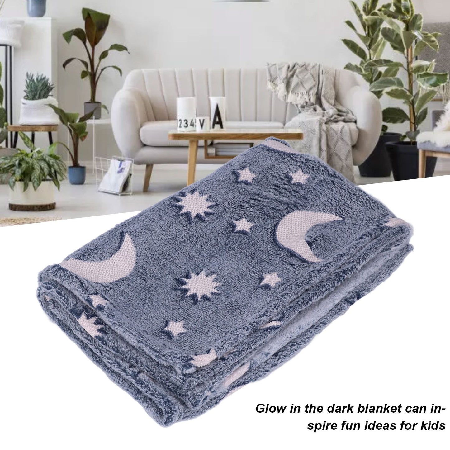 1.52x1M Luminous Blanket Double Sided Polyester Glowing Blanket Bedroom Air Conditioning Blanket for V1294-YM0523-3117220043114