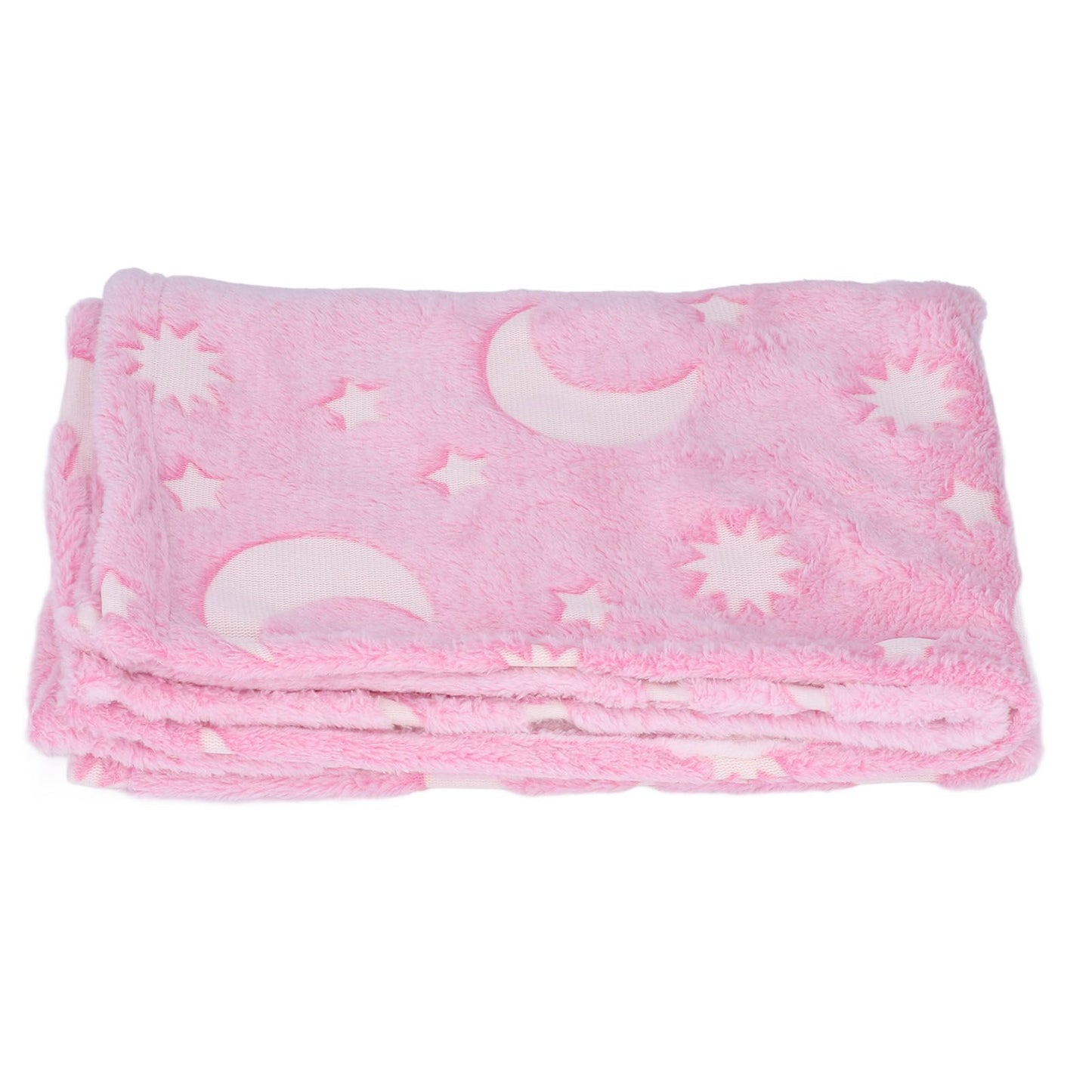 1.5x2m Luminous Blanket Double Side Flannel Star Moon Design Soft Glow in The Dark Blanket for KidsPink V1294-YM0523-3117220043211