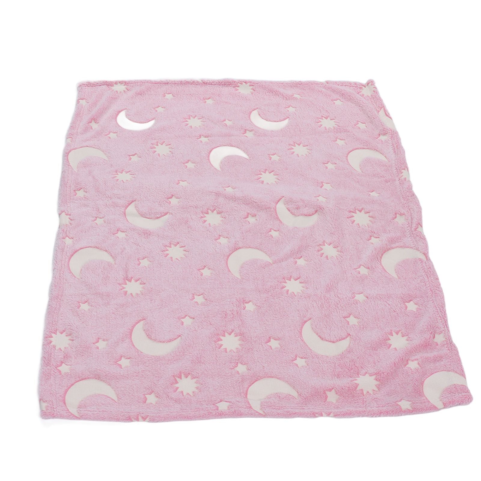 1.5x2m Luminous Blanket Double Side Flannel Star Moon Design Soft Glow in The Dark Blanket for KidsPink V1294-YM0523-3117220043211
