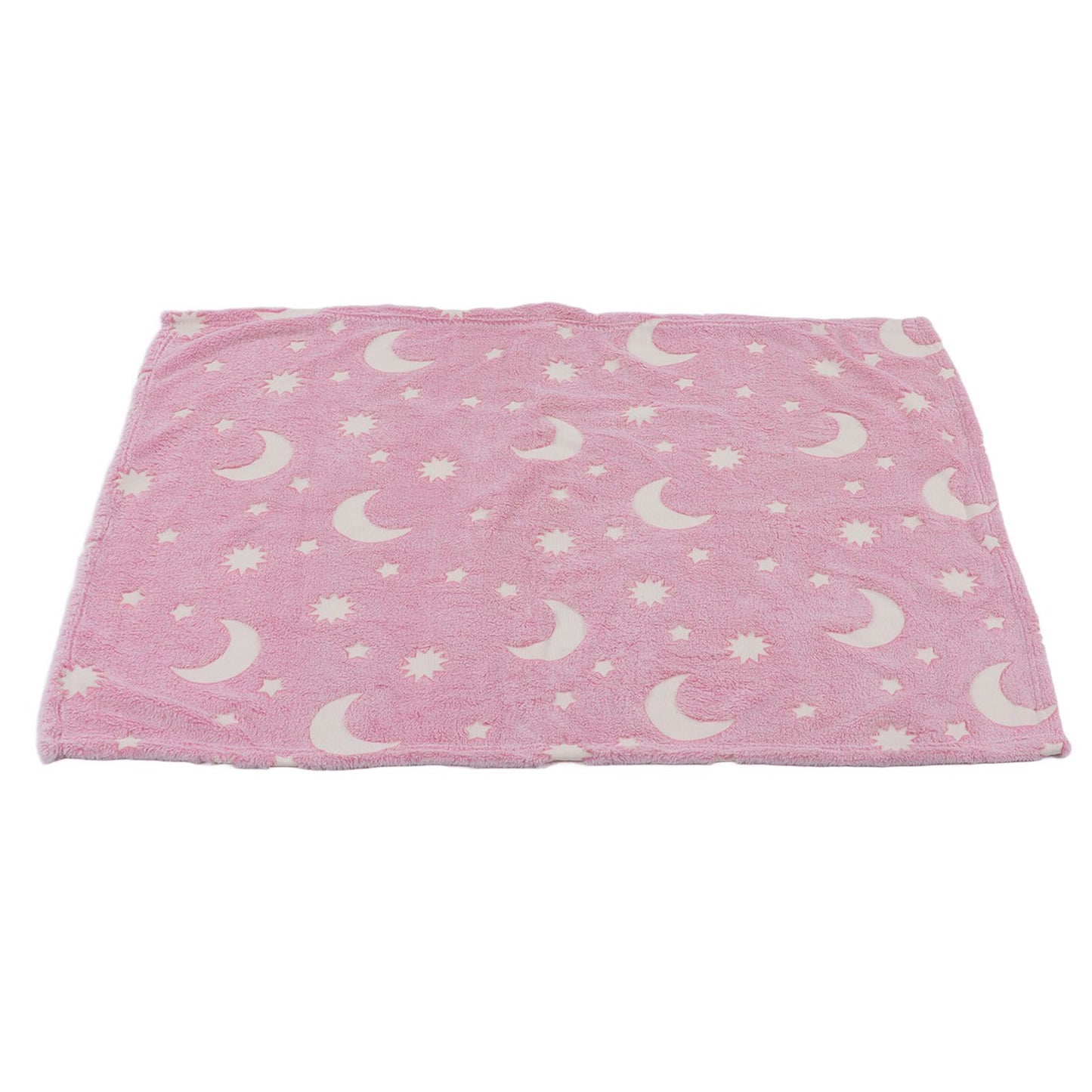 1.5x2m Luminous Blanket Double Side Flannel Star Moon Design Soft Glow in The Dark Blanket for KidsPink V1294-YM0523-3117220043211