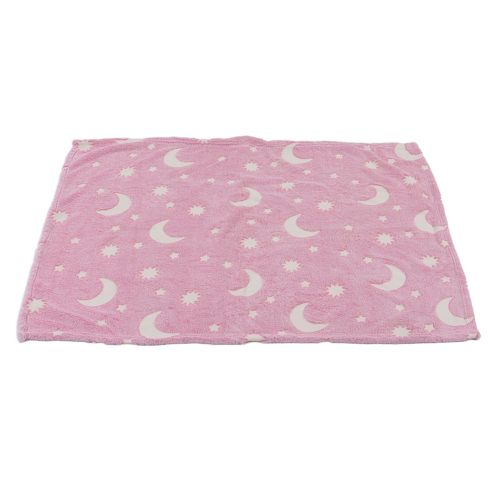 1.5x2m Luminous Blanket Double Side Flannel Star Moon Design Soft Glow in The Dark Blanket for KidsPink V1294-YM0523-3117220043211