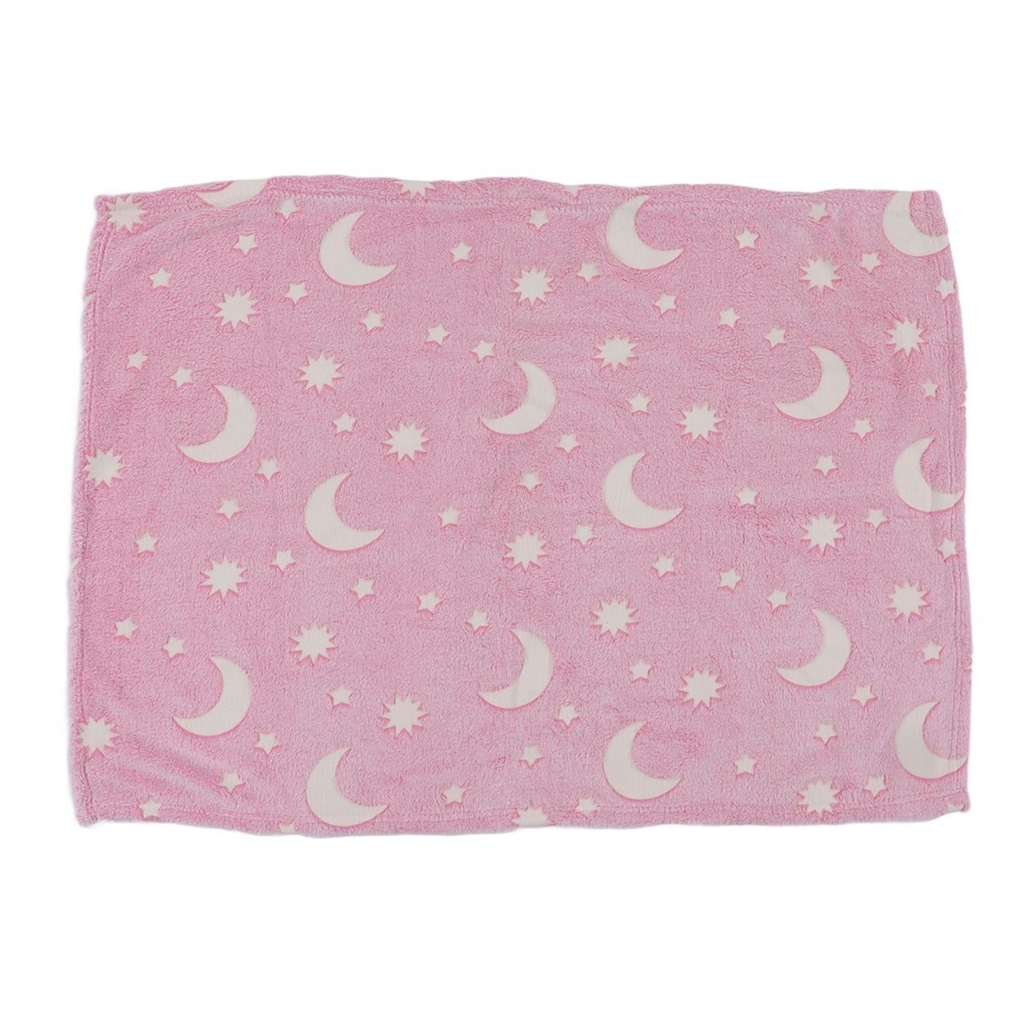 1.5x2m Luminous Blanket Double Side Flannel Star Moon Design Soft Glow in The Dark Blanket for KidsPink V1294-YM0523-3117220043211