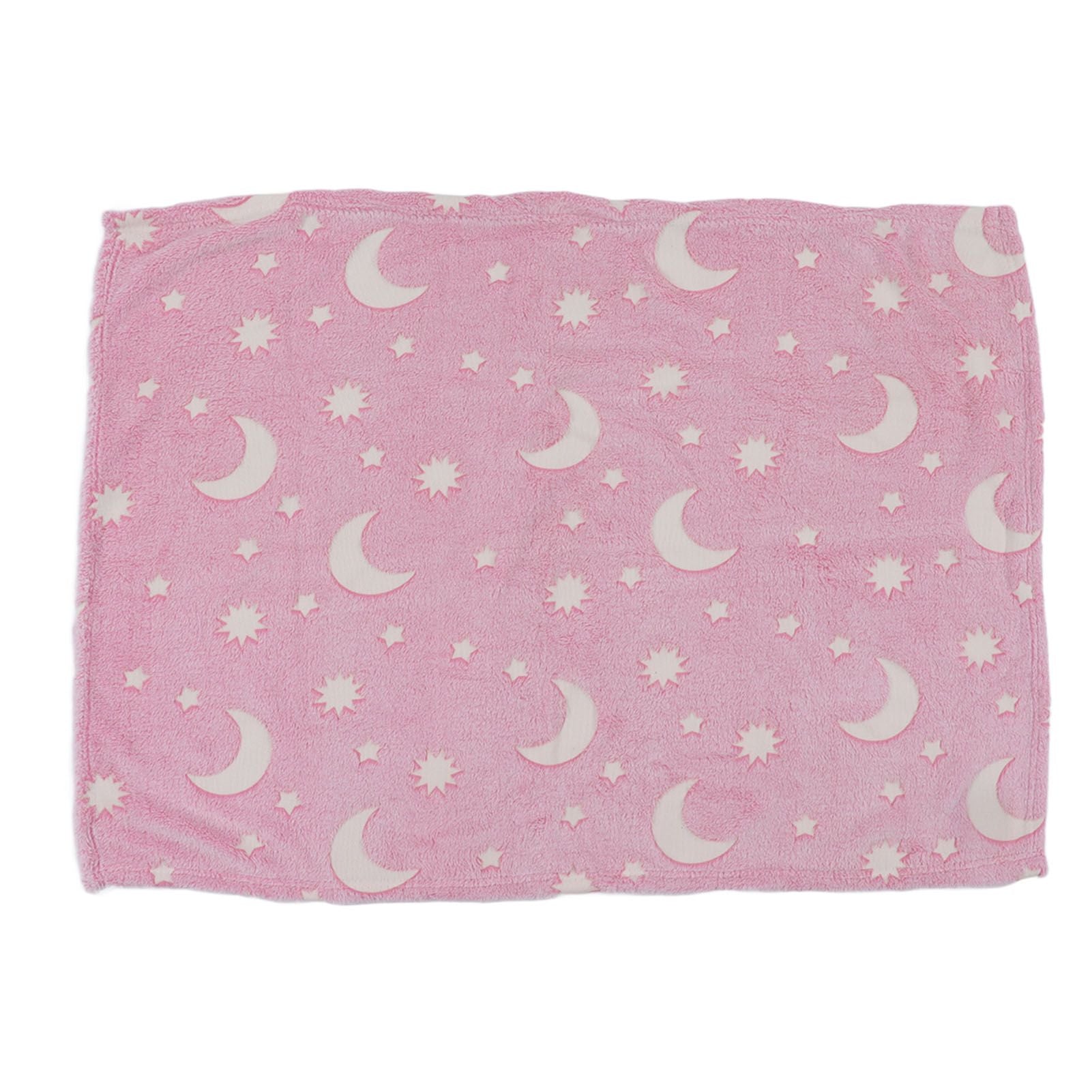 1.5x2m Luminous Blanket Double Side Flannel Star Moon Design Soft Glow in The Dark Blanket for KidsPink V1294-YM0523-3117220043211