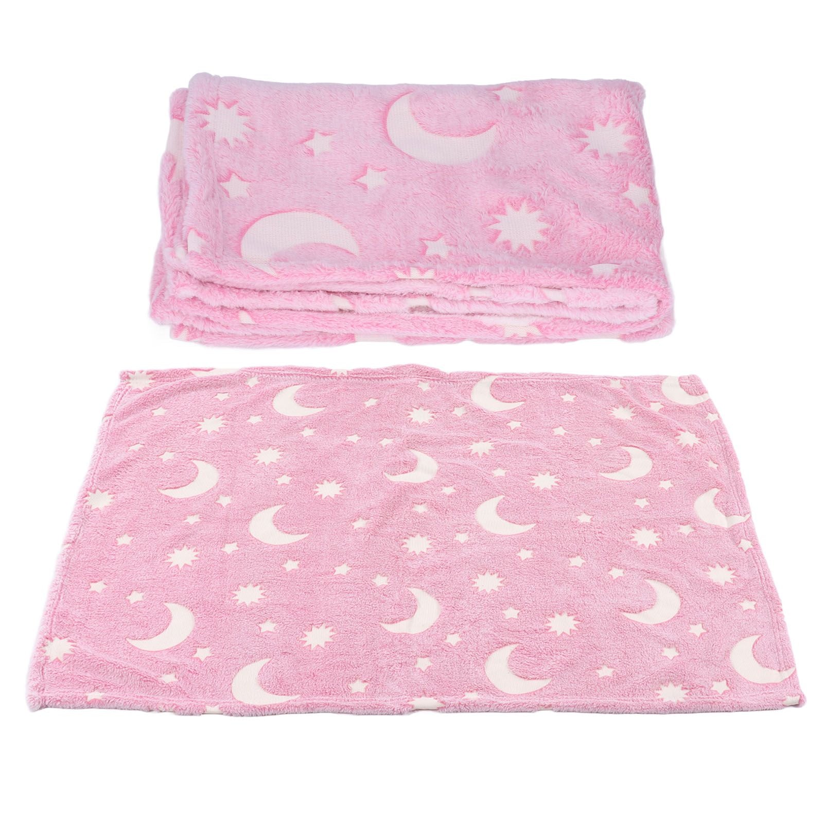 1.5x2m Luminous Blanket Double Side Flannel Star Moon Design Soft Glow in The Dark Blanket for KidsPink V1294-YM0523-3117220043211