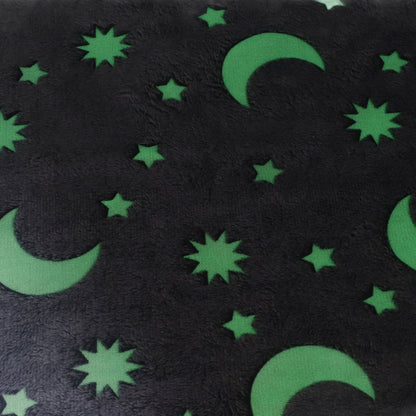 1.5x2m Luminous Blanket Double Side Flannel Star Moon Design Soft Glow in The Dark Blanket for KidsPink V1294-YM0523-3117220043211