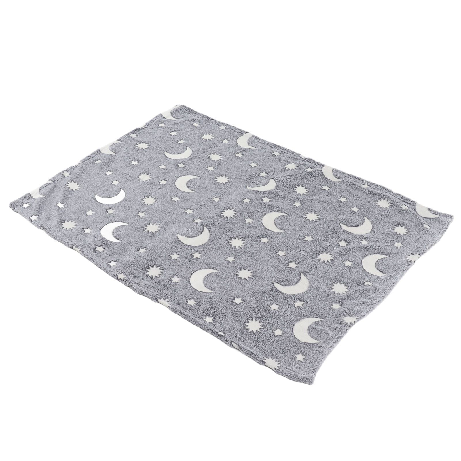 Glowing Polyester Blanket Soft and Warm Fuzzy Blanket for Bed Sofa Couch All SeasonGrey V1294-YM0523-3117220043713