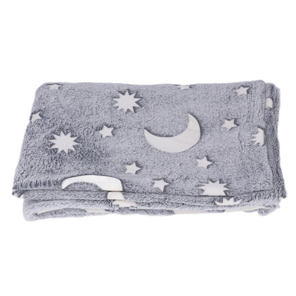 Glowing Polyester Blanket Soft and Warm Fuzzy Blanket for Bed Sofa Couch All SeasonGrey V1294-YM0523-3117220043713
