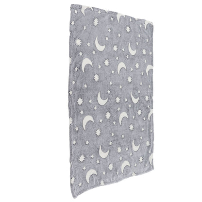 Glowing Polyester Blanket Soft and Warm Fuzzy Blanket for Bed Sofa Couch All SeasonGrey V1294-YM0523-3117220043713