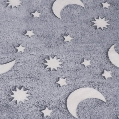 Glowing Polyester Blanket Soft and Warm Fuzzy Blanket for Bed Sofa Couch All SeasonGrey V1294-YM0523-3117220043713