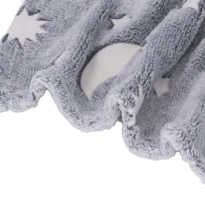 Glowing Polyester Blanket Soft and Warm Fuzzy Blanket for Bed Sofa Couch All SeasonGrey V1294-YM0523-3117220043713