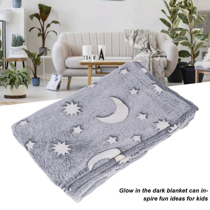 Glowing Polyester Blanket Soft and Warm Fuzzy Blanket for Bed Sofa Couch All SeasonGrey V1294-YM0523-3117220043713