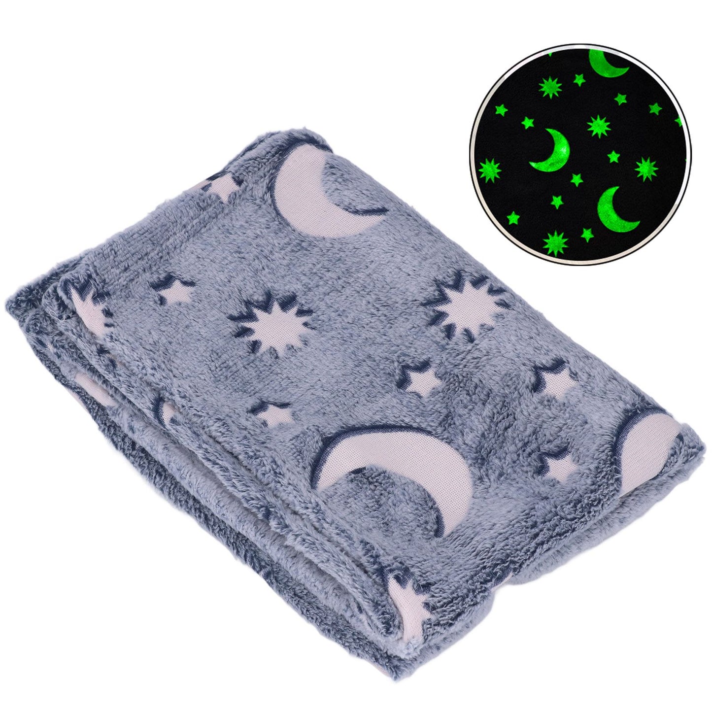 Glowing Polyester Blanket Soft and Warm Fuzzy Blanket for Bed Sofa Couch All SeasonDusty Blue V1294-YM0523-3117220043714