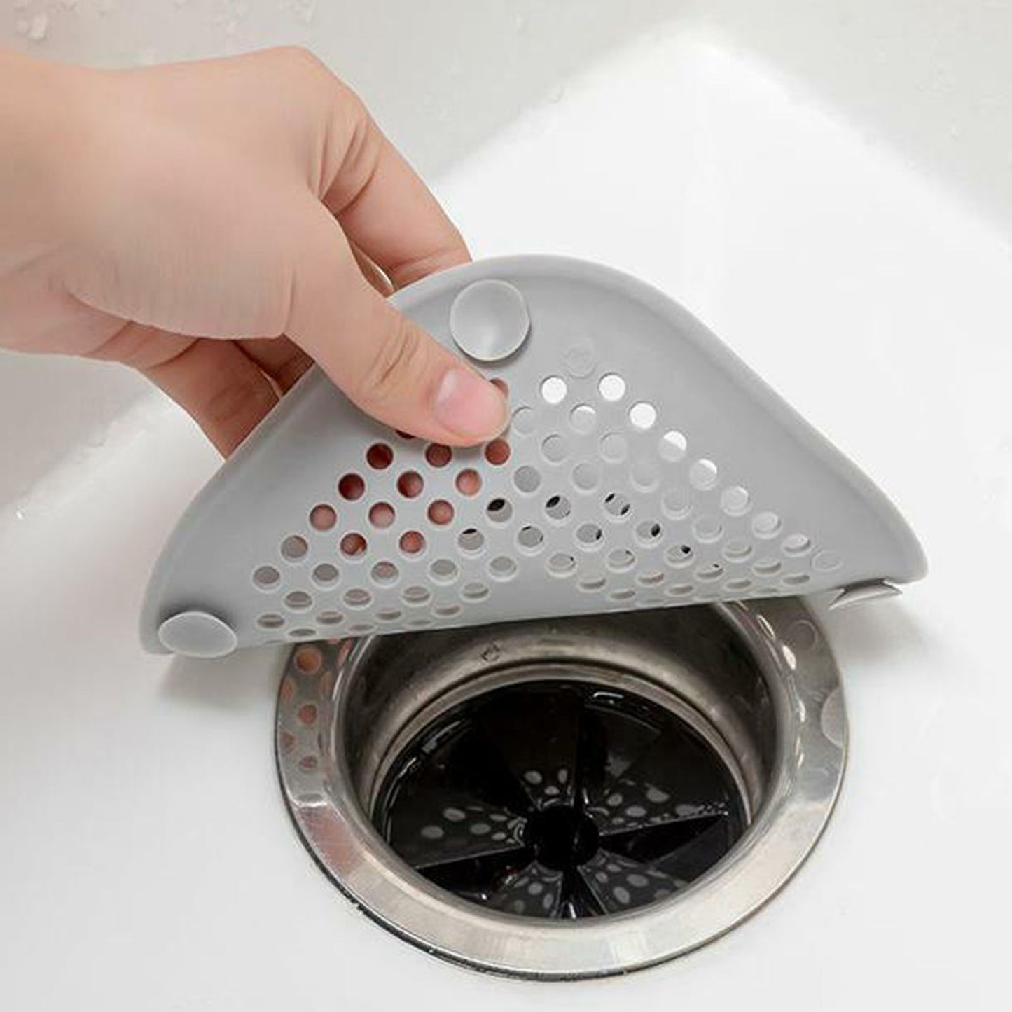 Sewer Floor Drain Net With Suction Cup Shower Drain Hair Cover Kitchen Bathroom Floor Drain PadGray V1294-YM0523-3117220044212