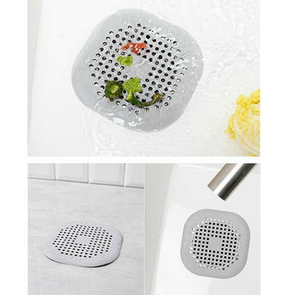 Sewer Floor Drain Net With Suction Cup Shower Drain Hair Cover Kitchen Bathroom Floor Drain PadGray V1294-YM0523-3117220044212