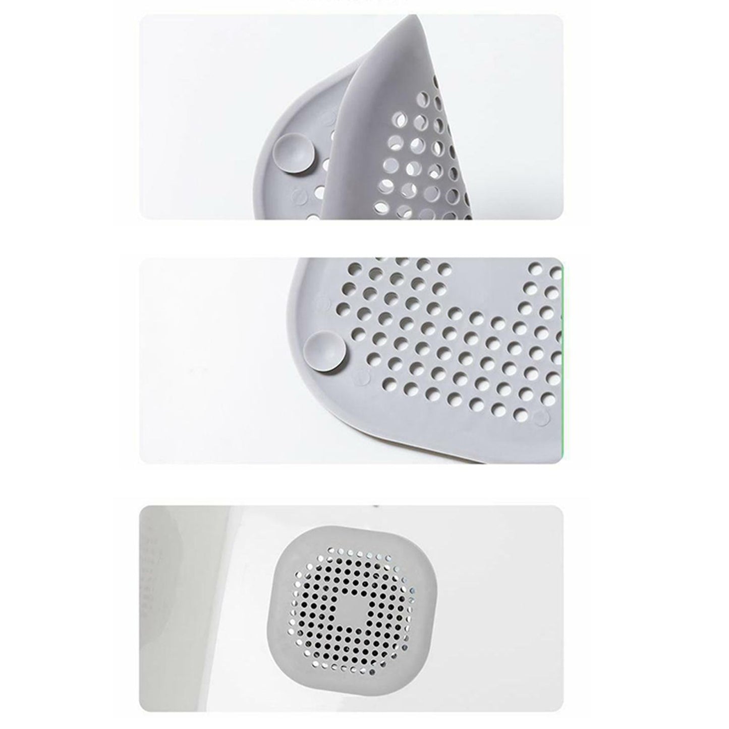 Sewer Floor Drain Net With Suction Cup Shower Drain Hair Cover Kitchen Bathroom Floor Drain PadGray V1294-YM0523-3117220044212