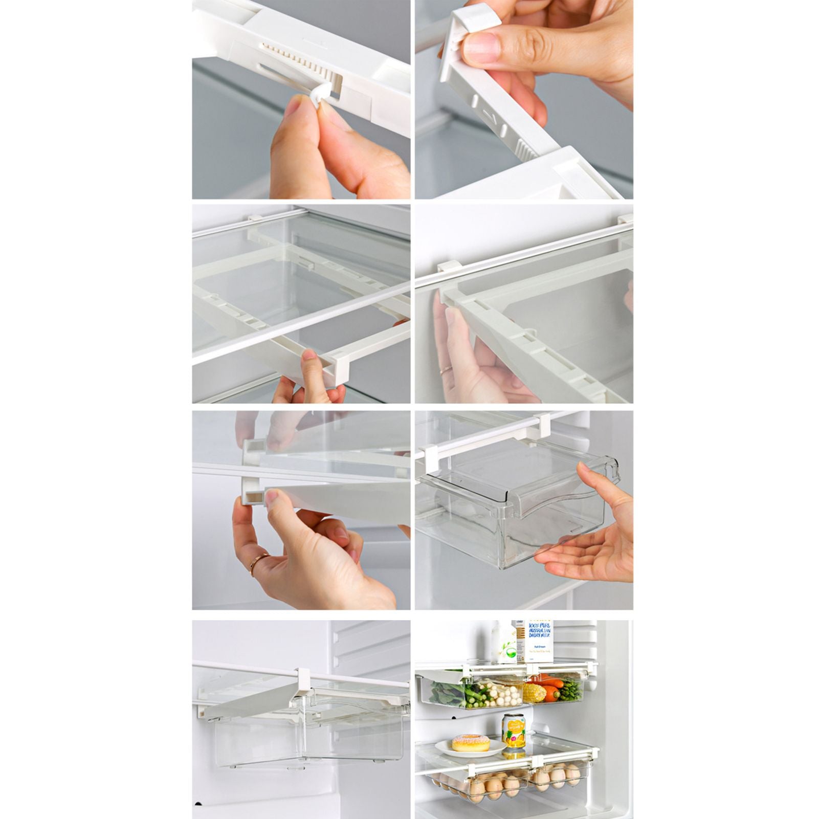 Clear Organizing Bin Durable ABS PET Drawer Type Transparent Design Wide Application Egg Storage BinVegetable V1294-YM0523-3117220044311
