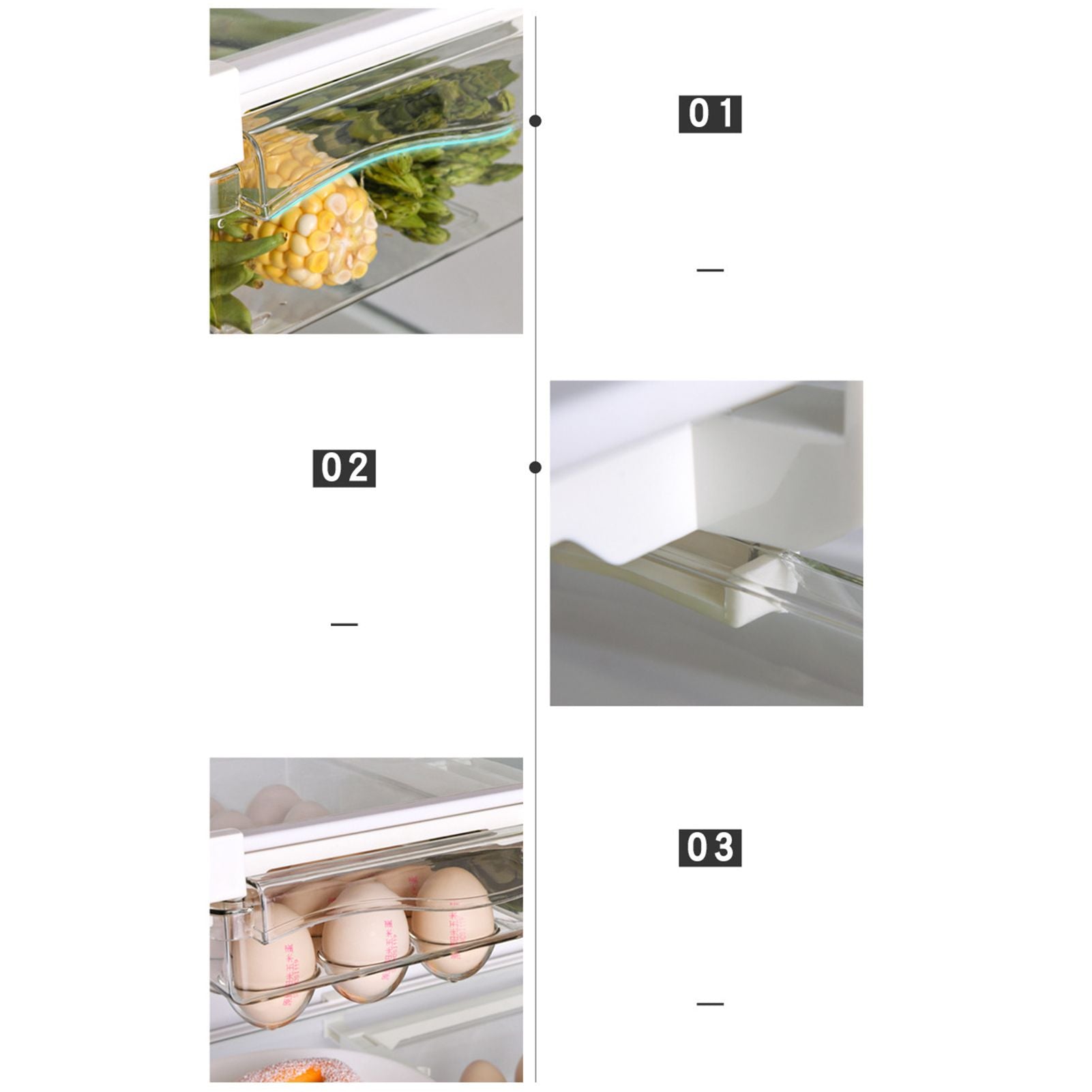 Clear Organizing Bin Durable ABS PET Drawer Type Transparent Design Wide Application Egg Storage BinEgg Bin V1294-YM0523-3117220044312