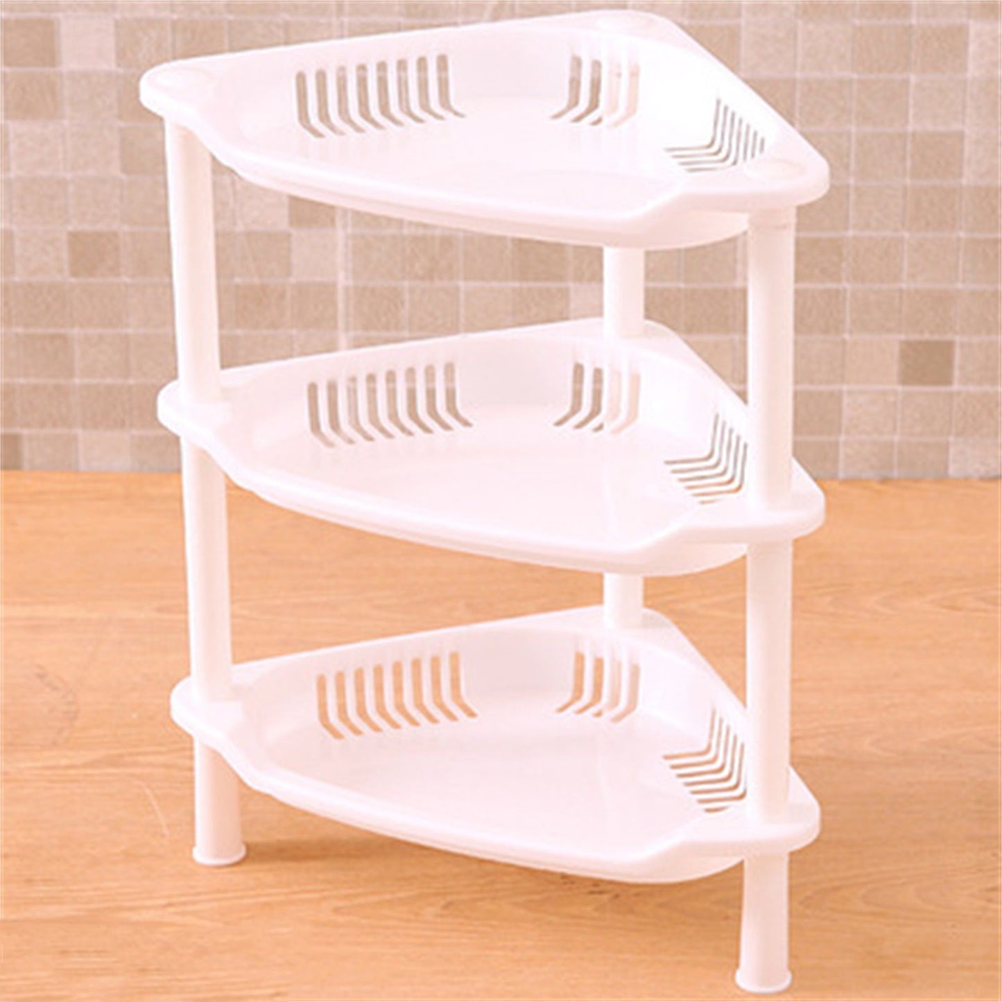 3 Layers Bathroom Standing Shelf Bathroom Stand PP Land Installation Bathroom Rack Storage Shelves for V1294-YM0523-3117220044415