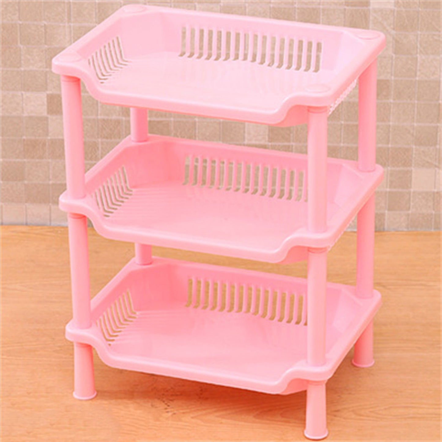 3 Layers Bathroom Standing Shelf Bathroom Stand PP Land Installation Bathroom Rack Storage Shelves for V1294-YM0523-3117220044418