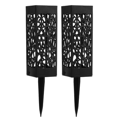 2Pcs Cemetery Grave Vase Black Column Unique Hollow Design Easy Installation Ground Insert Grave Flower V1294-YM0523-3117220045511