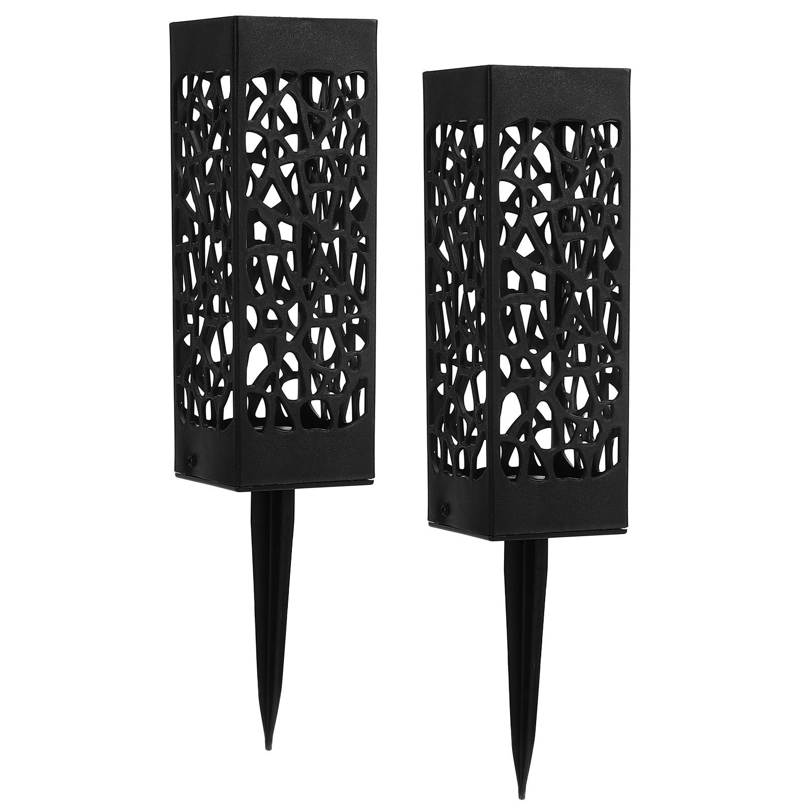 2Pcs Cemetery Grave Vase Black Column Unique Hollow Design Easy Installation Ground Insert Grave Flower V1294-YM0523-3117220045511