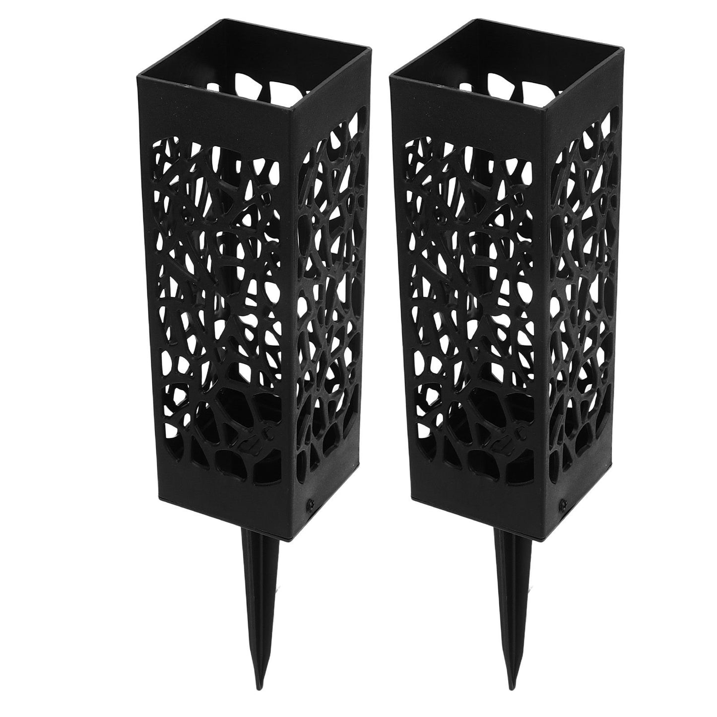 2Pcs Cemetery Grave Vase Black Column Unique Hollow Design Easy Installation Ground Insert Grave Flower V1294-YM0523-3117220045511