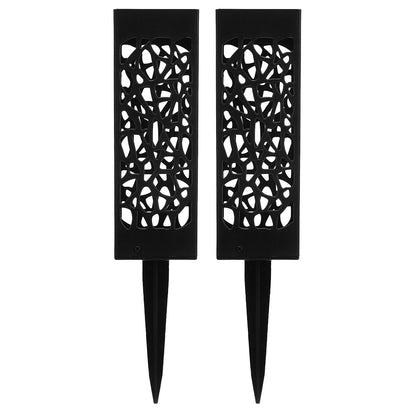 2Pcs Cemetery Grave Vase Black Column Unique Hollow Design Easy Installation Ground Insert Grave Flower V1294-YM0523-3117220045511