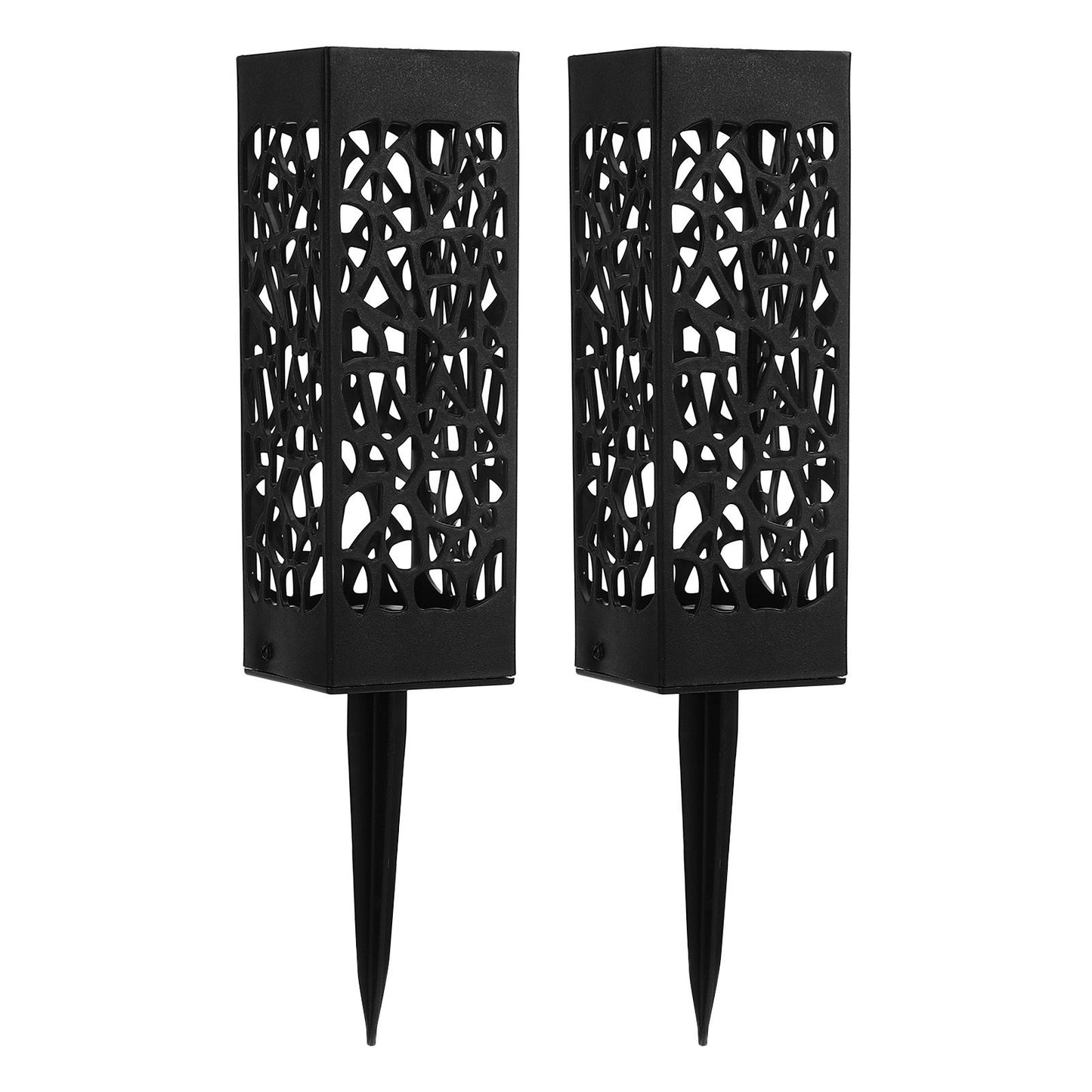 2Pcs Cemetery Grave Vase Black Column Unique Hollow Design Easy Installation Ground Insert Grave Flower V1294-YM0523-3117220045511