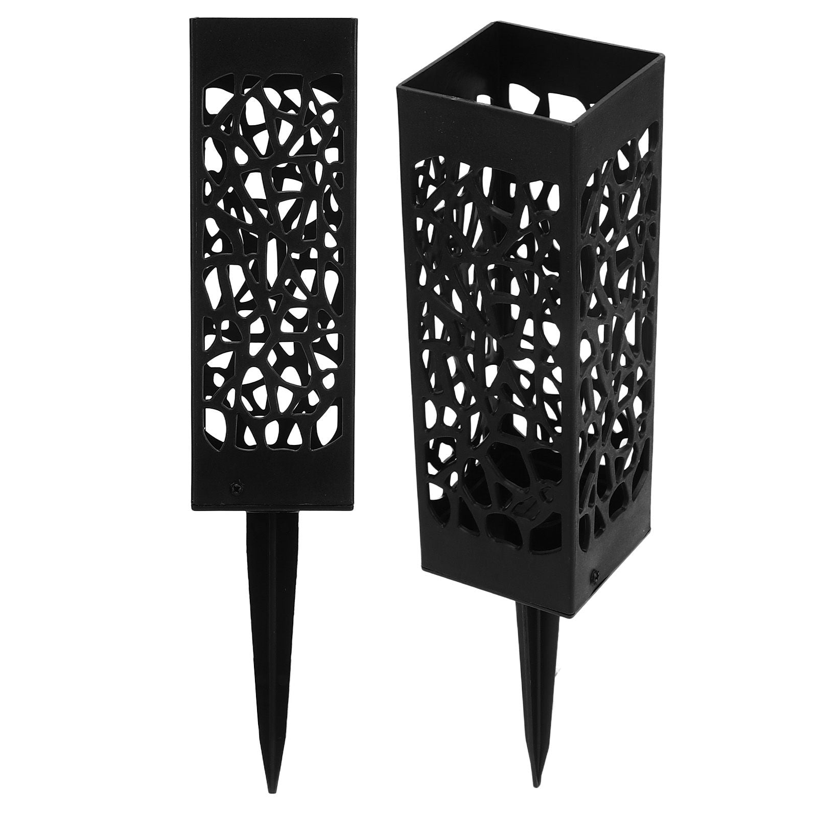 2Pcs Cemetery Grave Vase Black Column Unique Hollow Design Easy Installation Ground Insert Grave Flower V1294-YM0523-3117220045511