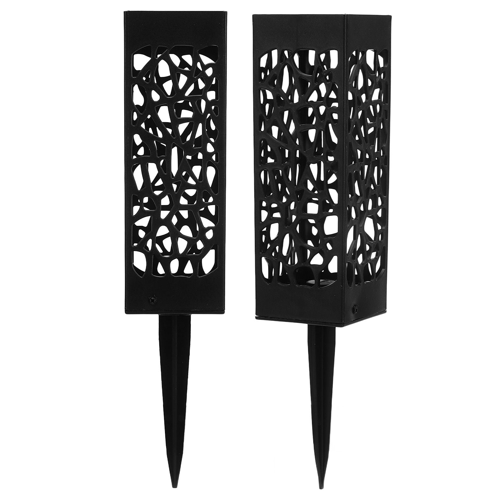 2Pcs Cemetery Grave Vase Black Column Unique Hollow Design Easy Installation Ground Insert Grave Flower V1294-YM0523-3117220045511