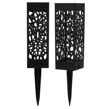 2Pcs Cemetery Grave Vase Black Column Unique Hollow Design Easy Installation Ground Insert Grave Flower V1294-YM0523-3117220045511