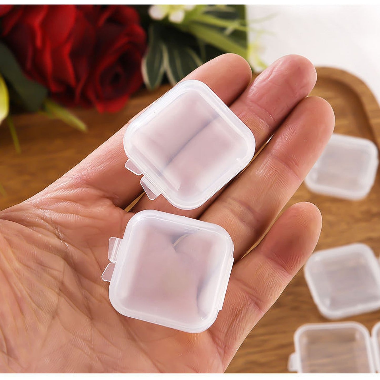 Small Clear Box Transparent Sturdy Durable PP Glossy Surface Wide Application Bead Box for Jewelry Pills V1294-YM0523-3117220046311