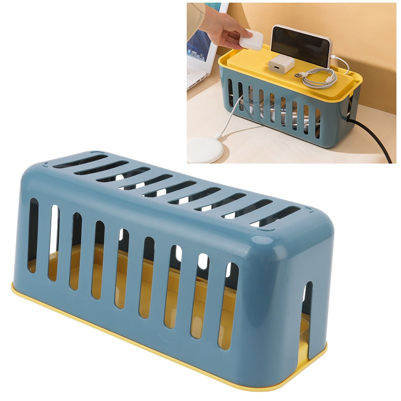 Cable Organizer Box Large Capacity Durable Plastic Flame Retardant High Safety Cord Management Box for PC TV V1294-YM0523-3117220048411