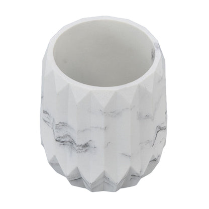 Makeup Brush Holder Durable Glossy Resin Large Capacity Modern Design Marble Vein Makeup Brush Organizer V1294-YM0523-3117220048711