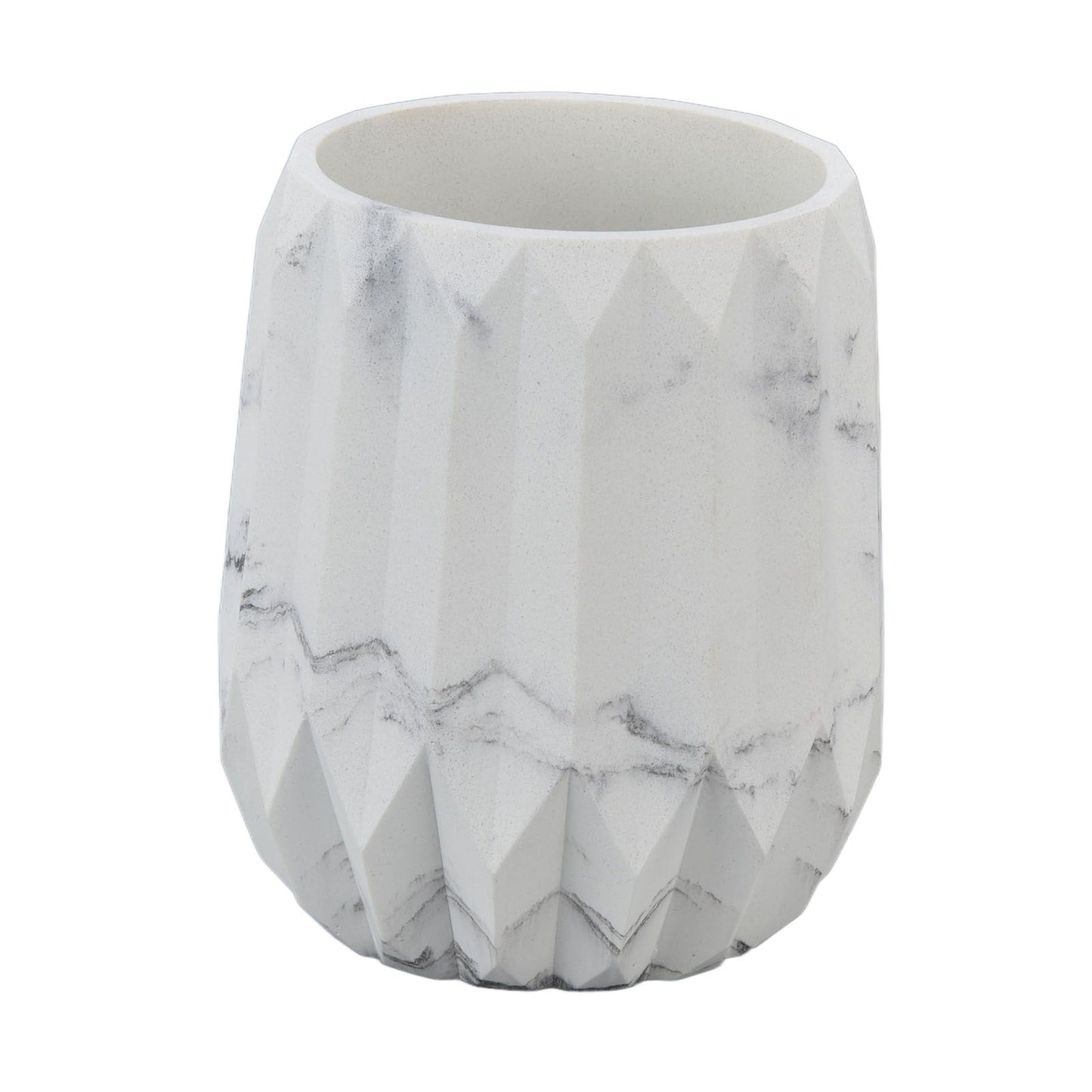 Makeup Brush Holder Durable Glossy Resin Large Capacity Modern Design Marble Vein Makeup Brush Organizer V1294-YM0523-3117220048711