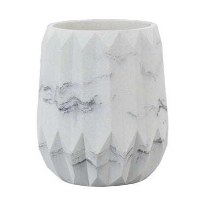 Makeup Brush Holder Durable Glossy Resin Large Capacity Modern Design Marble Vein Makeup Brush Organizer V1294-YM0523-3117220048711
