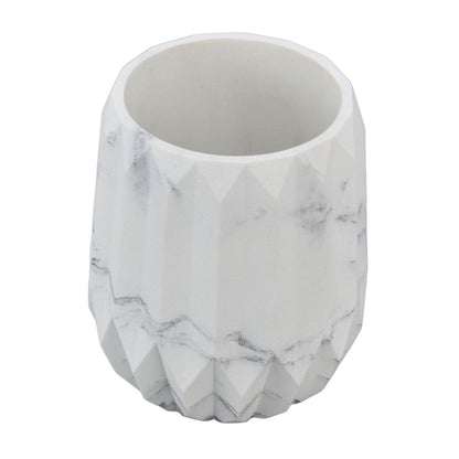Makeup Brush Holder Durable Glossy Resin Large Capacity Modern Design Marble Vein Makeup Brush Organizer V1294-YM0523-3117220048711