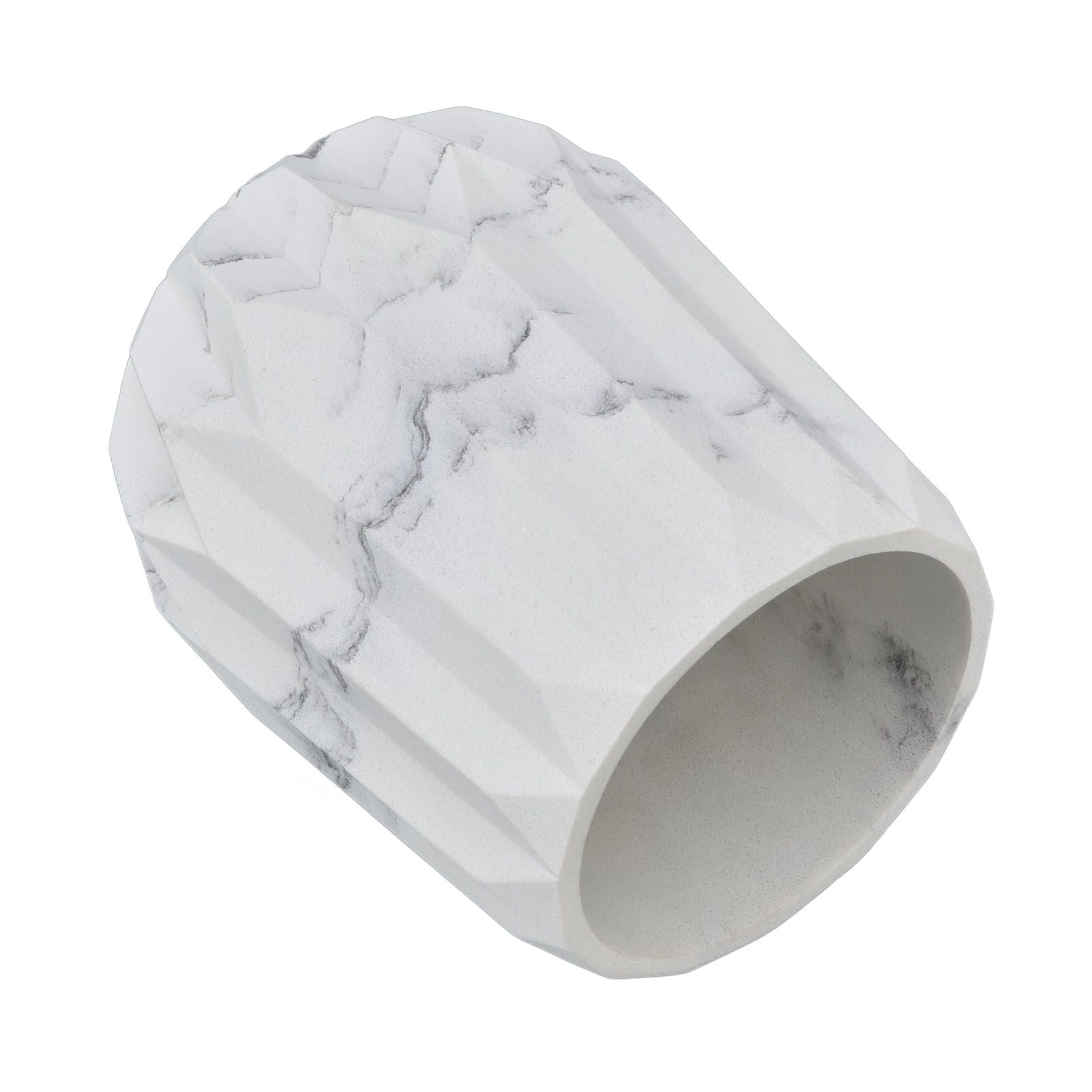 Makeup Brush Holder Durable Glossy Resin Large Capacity Modern Design Marble Vein Makeup Brush Organizer V1294-YM0523-3117220048711