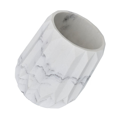 Makeup Brush Holder Durable Glossy Resin Large Capacity Modern Design Marble Vein Makeup Brush Organizer V1294-YM0523-3117220048711