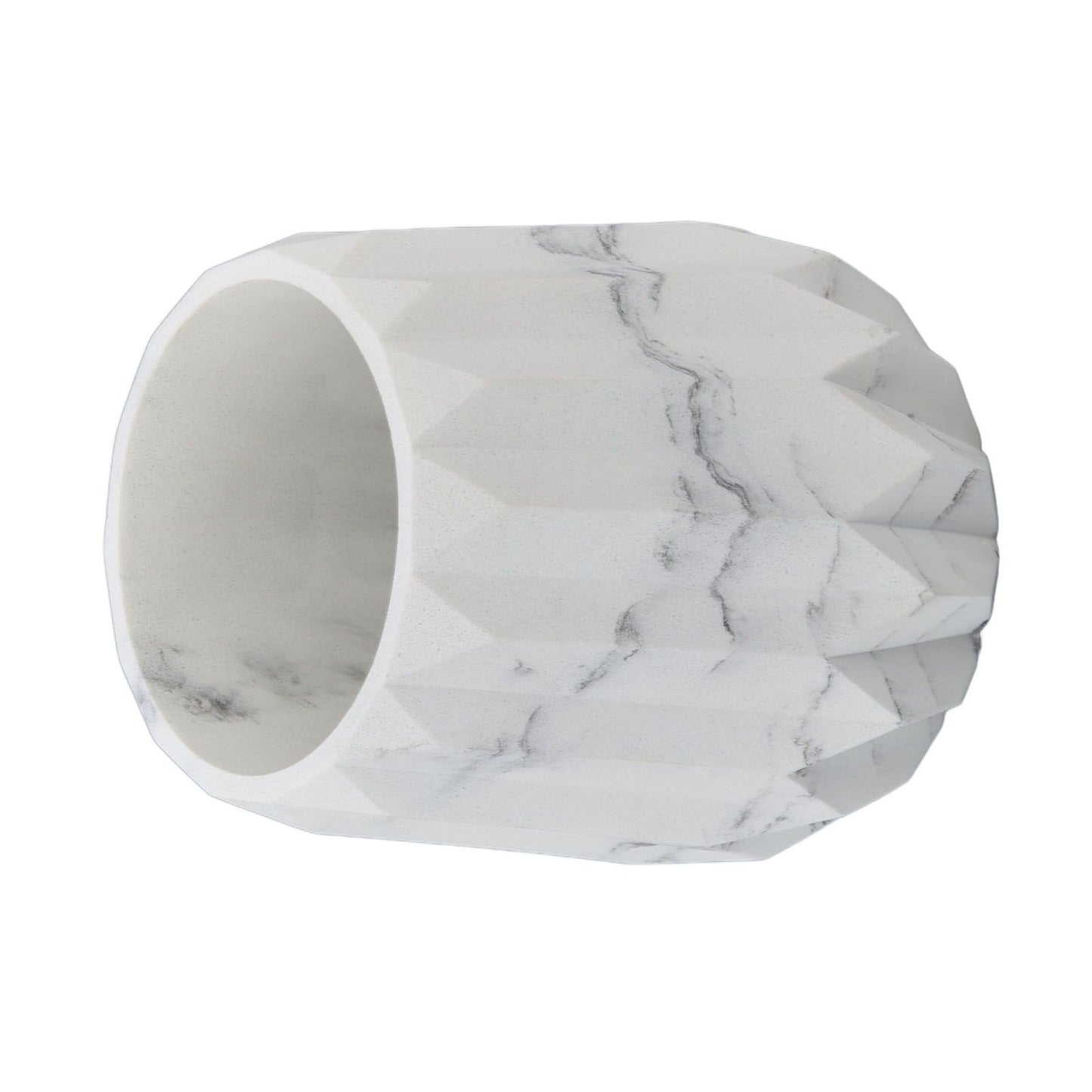 Makeup Brush Holder Durable Glossy Resin Large Capacity Modern Design Marble Vein Makeup Brush Organizer V1294-YM0523-3117220048711