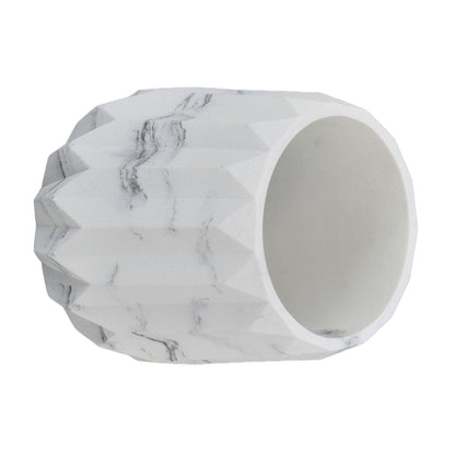 Makeup Brush Holder Durable Glossy Resin Large Capacity Modern Design Marble Vein Makeup Brush Organizer V1294-YM0523-3117220048711