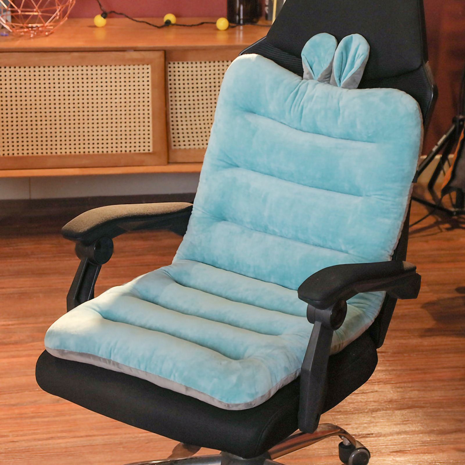 Integrated Recliner Backrest Cushion Plush PP Cotton Back Support Office Chair Sofa CushionBlue 45x100cm V1294-YM0523-3117220049313
