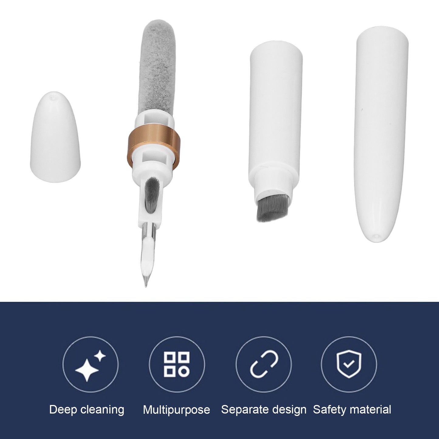 Bluetooth Earbuds Cleaning Pen Multifunction Earphones Case Cleaning Tools for IOS Earbuds Gold V1294-YM0523-3117220050411