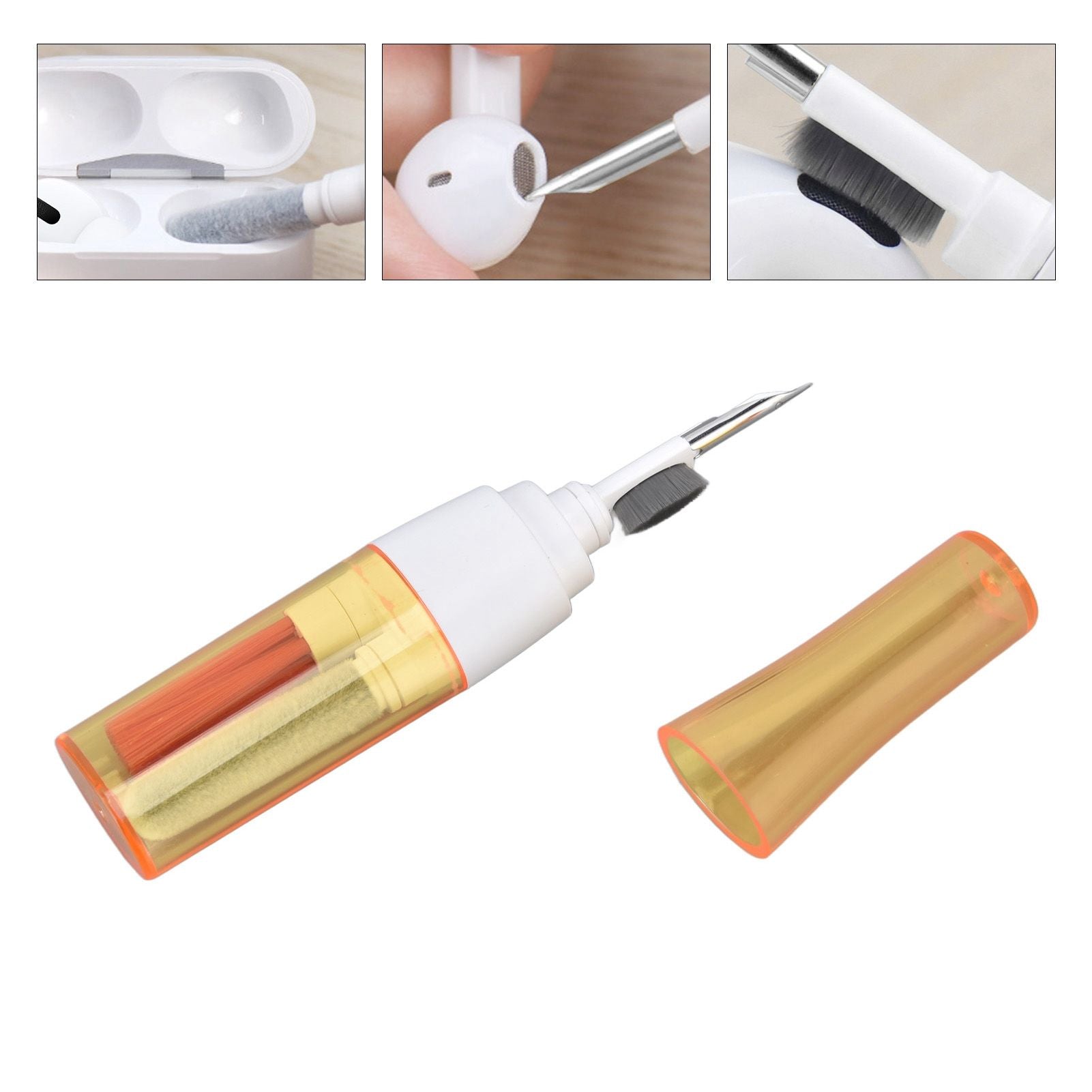 Bluetooth Earbuds Cleaning Kit Multi Function Portable Earphone Brush Dust Removal Pen for IOS White V1294-YM0523-3117220050511