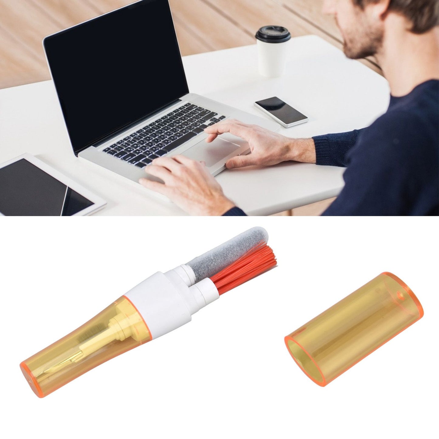 Bluetooth Earbuds Cleaning Kit Multi Function Portable Earphone Brush Dust Removal Pen for IOS White V1294-YM0523-3117220050511